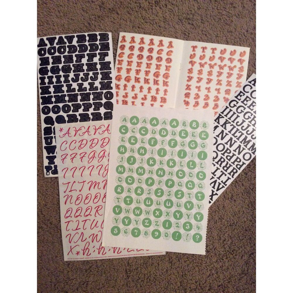 5 Sheets of Alpha/Number Stickers B16